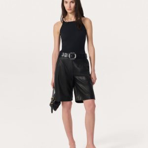 Irina Leather Shorts Black