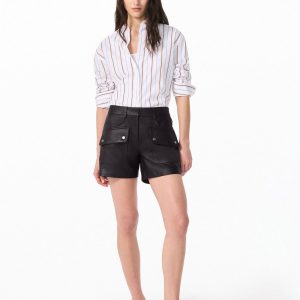 Aria Leather Shorts Brown