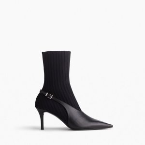 Mercer Sock Slingback Boots Black
