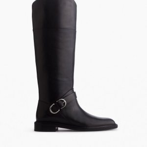 Hayden Leather Riding Boots Black Wide Calf