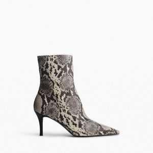 Mercer Embossed Leather Ankle Boots White Snake