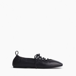 Sophia Leather Ballet Flats Black