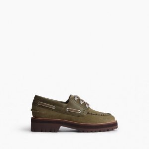 Cameron Suede Boat Shoes Olive Night Suede