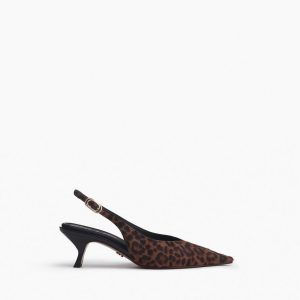 Madison Leopard Calf Hair Slingbacks Leopard Hair Calf