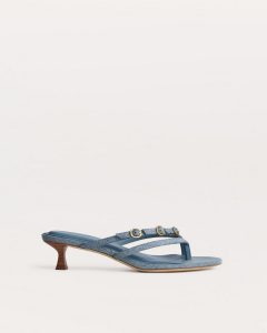 Sammie Kitten Heels Light Wash Denim