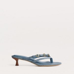 Sammie Kitten Heels Light Wash Denim