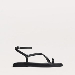 Geo Toe Ring Sandals Black