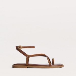Geo Toe Ring Sandals Umber Suede
