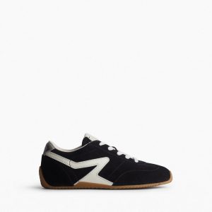 Ultra Slim Retro Runner Sneakers Black White
