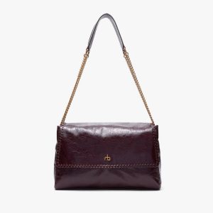 Chelsea Large Leather Flap Bag Blackberry