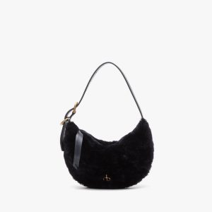 Mercer Small Shearling Hobo Black