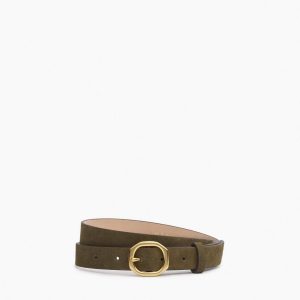 Small Audrey Suede Belt Olive Suede