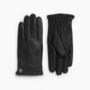 Joni Cashmere-Lined Leather Gloves Black