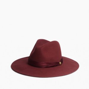 Clara Felted Wool Fedora Bordeaux