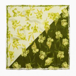 Kit Floral-Print Silk Bandana Lime
