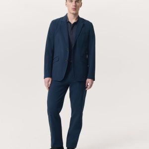 Tapered Nylon-Blend Trousers Navy