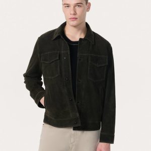 rb Suede Trucker Jacket Black