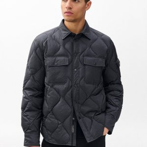Dane Quilted Shirt Jacket Black