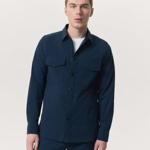 Stretch Nylon CPO Overshirt Navy