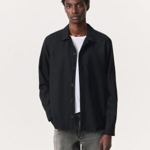 Hyde Wool-Blend Ripstop Shirt Jacket Black