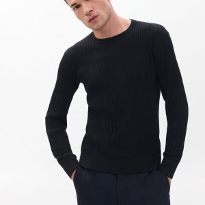 Jayce Silk-Cotton Sweater Black