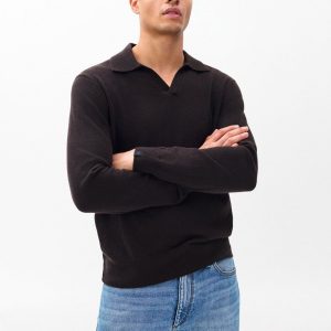 Downing Cashmere Polo Dark Brown