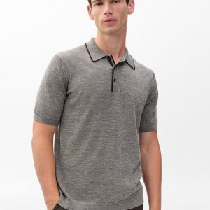 Crawford Wool-Cashmere Knit Polo Brown