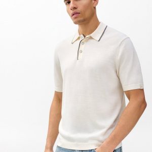 Crawford Wool-Cashmere Knit Polo Ivory