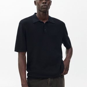 Harvey Knit Polo Shirt Black