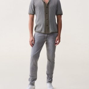 Micha Camp-Collar Knit Shirt Gravel Multi