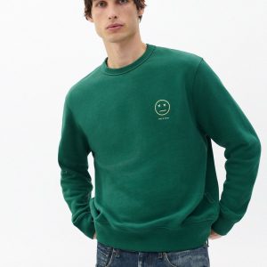 Sour Face Embroidered Sweatshirt Pine Forest