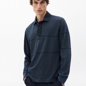 Washed Cotton Rugby Shirt Washed Black