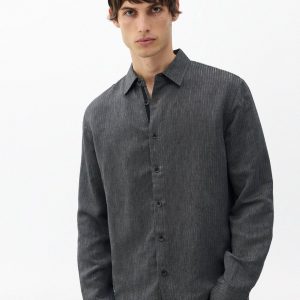 Dalton Geo Patterned Shirt Grey