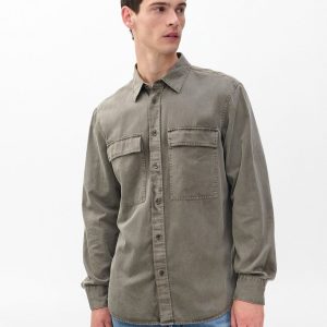 Finch Overdyed Shirt Brown