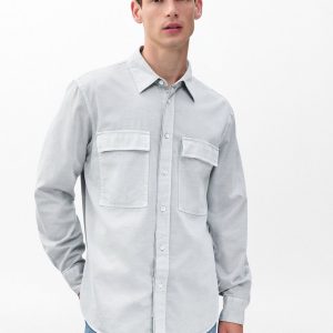 Finch Overdyed Shirt Grey Ice