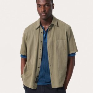 Dalton Patchwork Shirt Burnt Olive