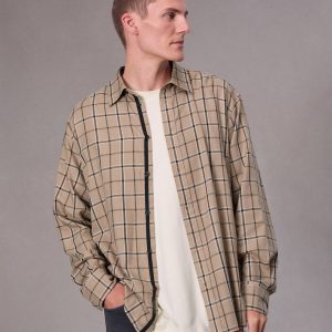 Matthew Flannel Shirt Taupe Plaid