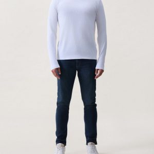 Classic Slub Cotton Long-Sleeve T Shirt White