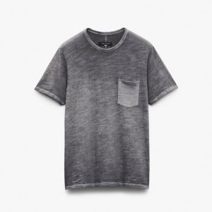 Washed Classic Flame T Shirt Shade Grey