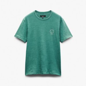 Sour Face Embroidered T Shirt Pine Forest