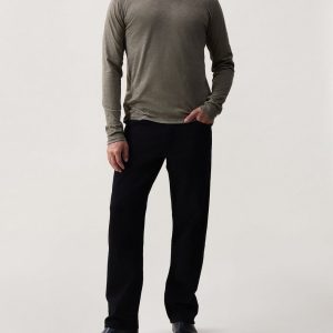 Classic Slub Cotton Long-Sleeve T Shirt Olive