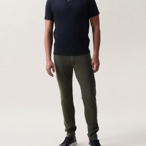Classic Slub Cotton Henley Black