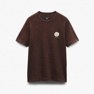 Sour Face Embroidered T Shirt Brown Multi