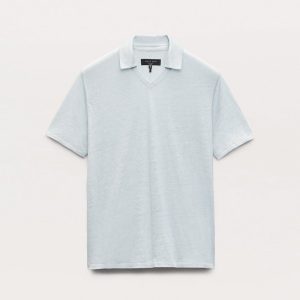 Linen Johnny Collar Polo Arctic