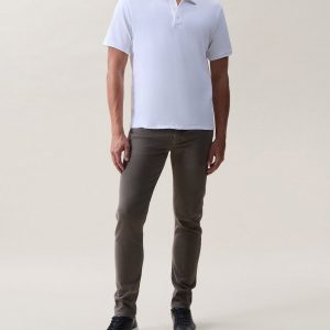 Classic Slub Cotton Polo White