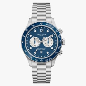 Reid Chronograph Bracelet Watch, 42mm Silver Blue