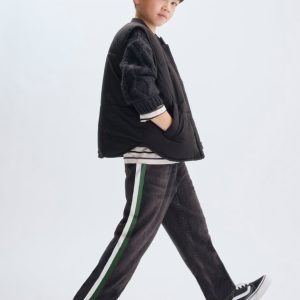 Mini Miramar Track Pants Washed Black with Green & White Stripe