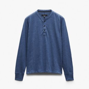 Classic Flame Henley Worn Indigo